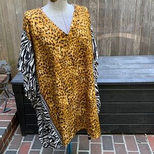 Good Times over the head poncho style top in zebra and cheetah WILD